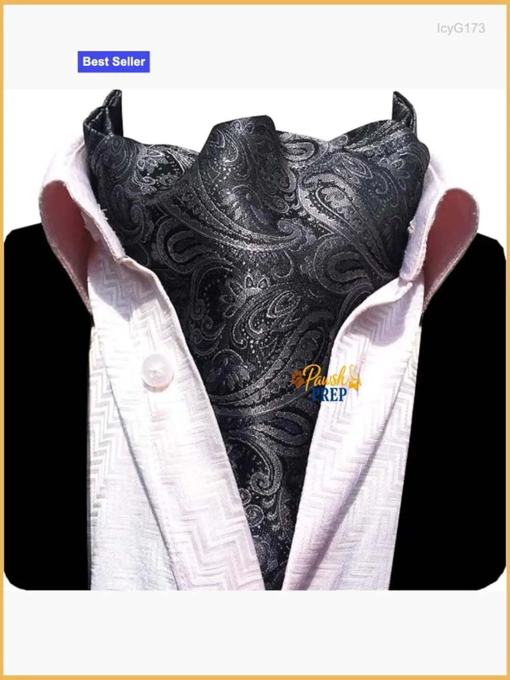 Men's Self-Tie Ascot Cravat, Paisley Jacquard Woven, Luxury Formal Accessory